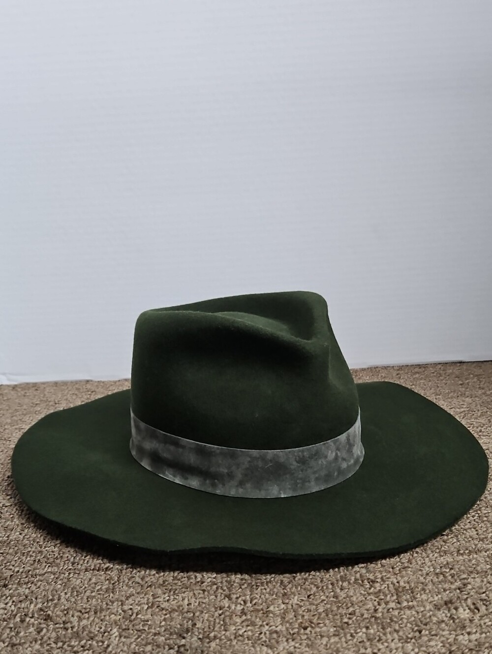 Lack Of Color The Mirage Wool Fedora Hat Forest Green Suede Band Sz Small 55cm